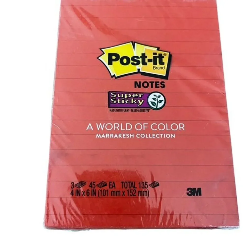 Post-It Super Sticky A World of Color Marrakesh Collection 4 x 6 Inch Pads
